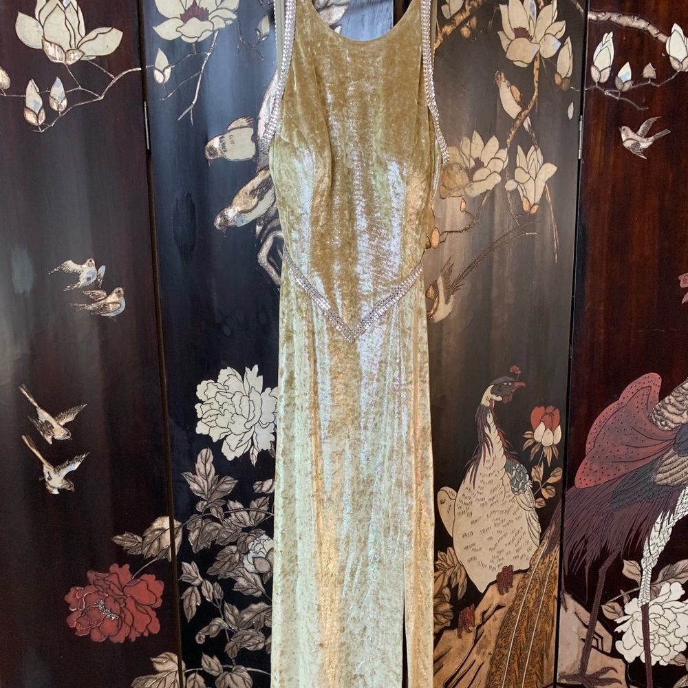 Vintage Janine of Italy gold runway dress